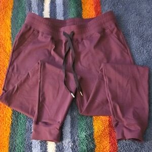 ZYIA Plum Track Pants with Elastic Waistband and Drawstring Size Large